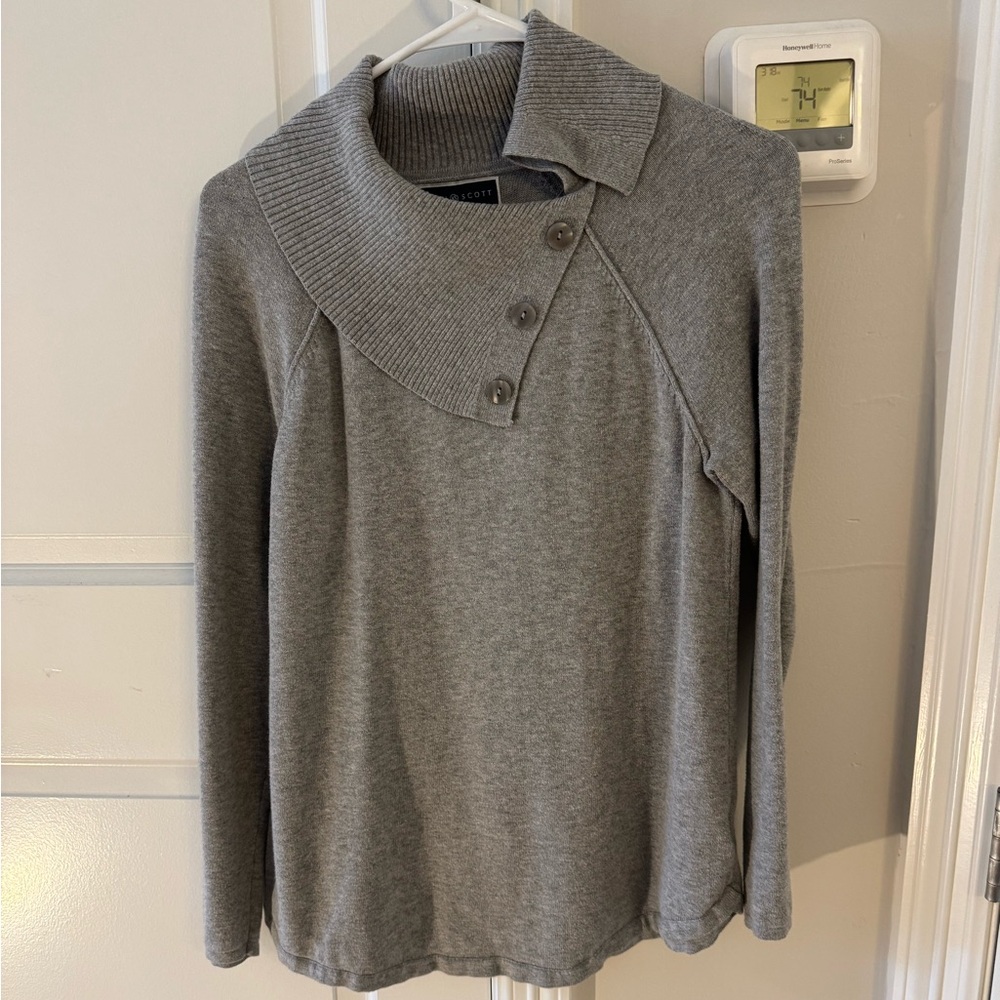 Karen Scott Designer Button-Up Sweater